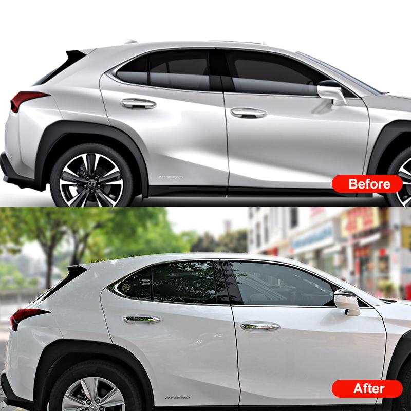 QHCP ABS Door Handle Cover Trim Carbon Fiber Style Car Exterior Door Handle Frame Sticker 4Pcs/Set Fit For Lexus UX200