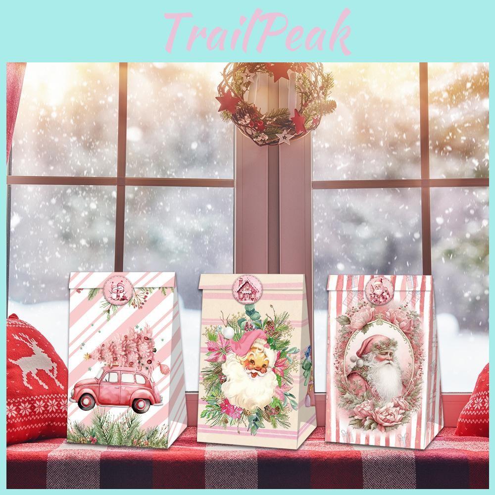 Candy Food Christmas Packaging Bags Holiday Party Decor With Adhesive Stickers