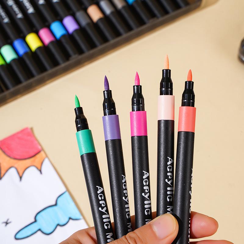 Little Black Box Soft Tip Acrylic Marker for Kids - Opaque, Overlappable, Watercolor Pen for DIY Art