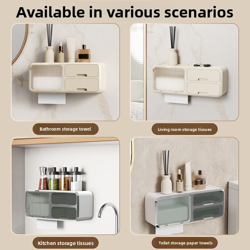 Toilet Bathroom Paper Nopunch Waterproof Roll Washroom Bathroom Shelf