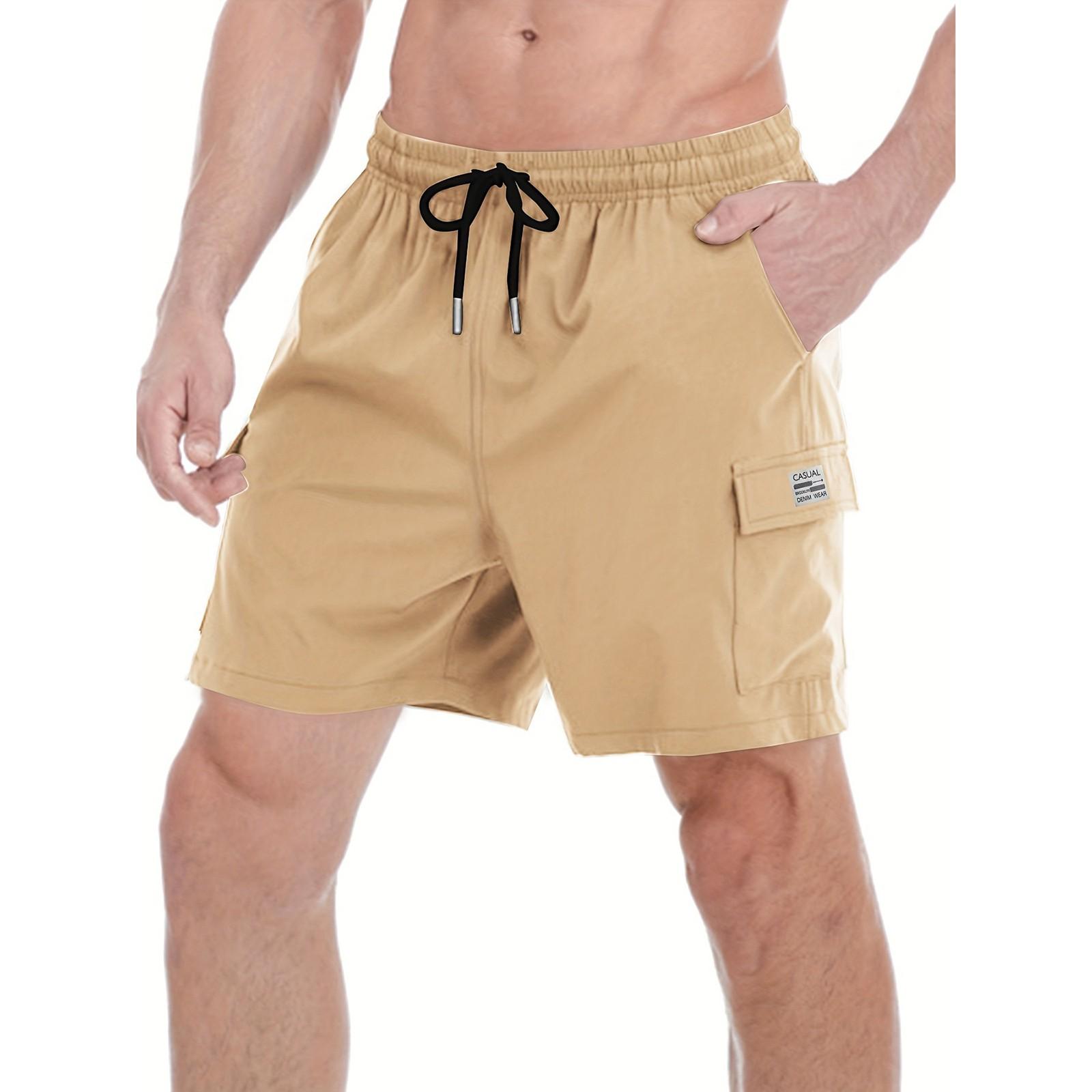 

Мужские пляжные брюки, шорты, рабочие брюки, повседневные спортивные брюки с несколькими карманами M хаки
