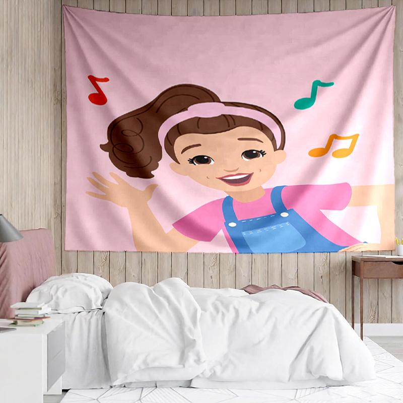 Ms.-Rachel Print Tapestry, Backdrop, Easy Setup, Ideal for Bedroom, Office & Living Room, with Aesthetic Wall Hanging Decor.