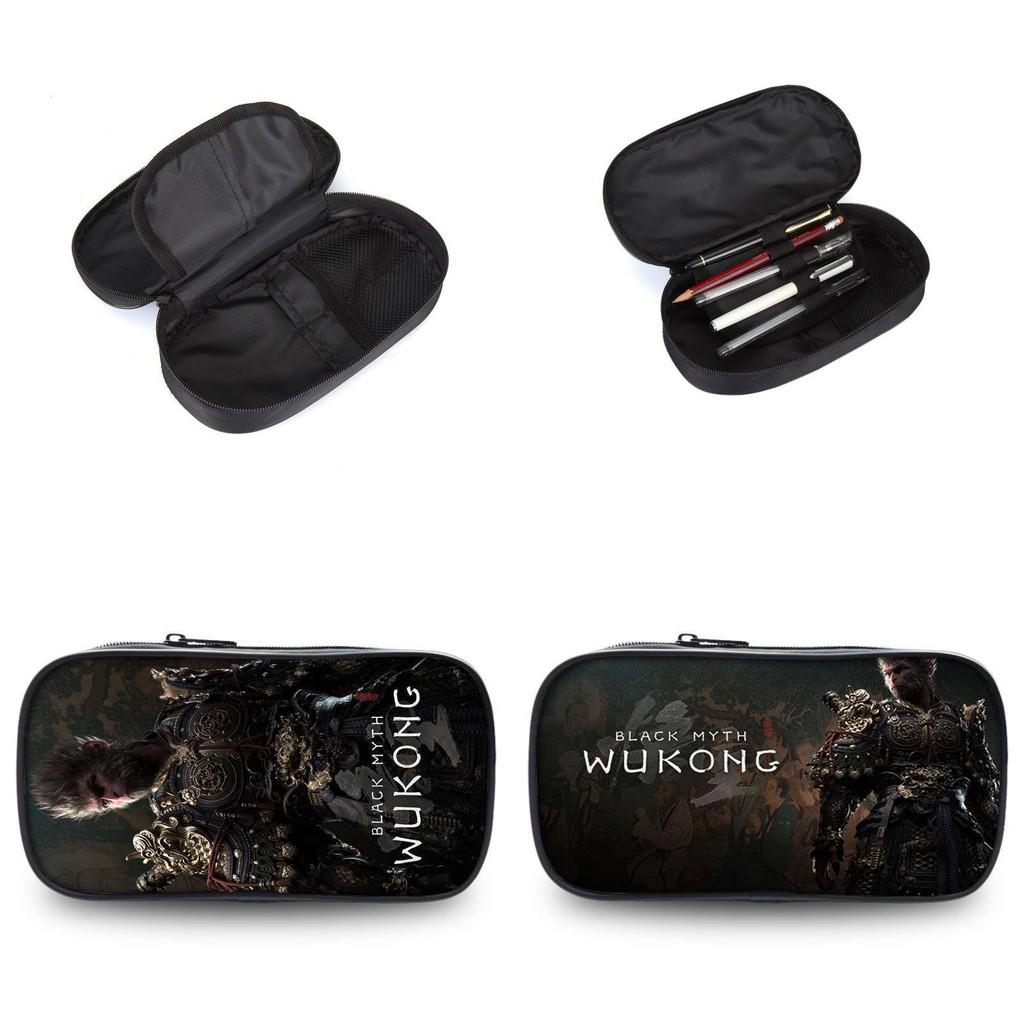Wukong Myth Black Pen Case Double Layered  Large Capacity Fashionable Simple