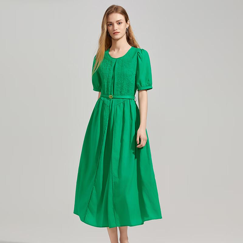 

Shetu Round Neck Short Sleeve Mid-length Dress M