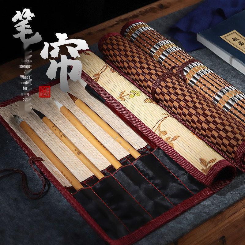 Ancient Style Bamboo Brush Pouch: Large Capacity, Multi-Specifications