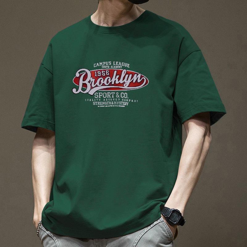 Simple T-shirt Men's print Summer Trendy Printed Cotton Short Sleeved Loose Trendy Breathable T-shirts