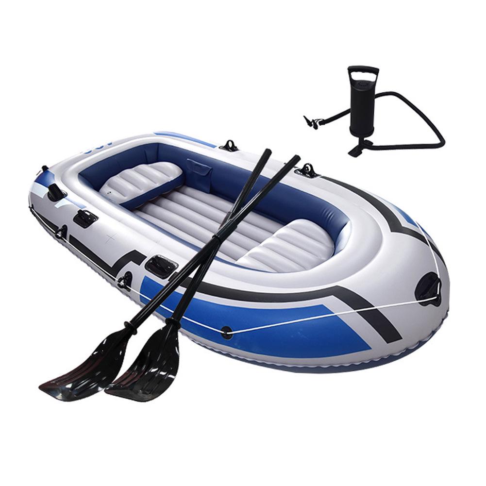 Inflatable Kayak and Hovercraft: Durable Rubber Boat for 2-4 People, Ideal for Fishing and Recreation.