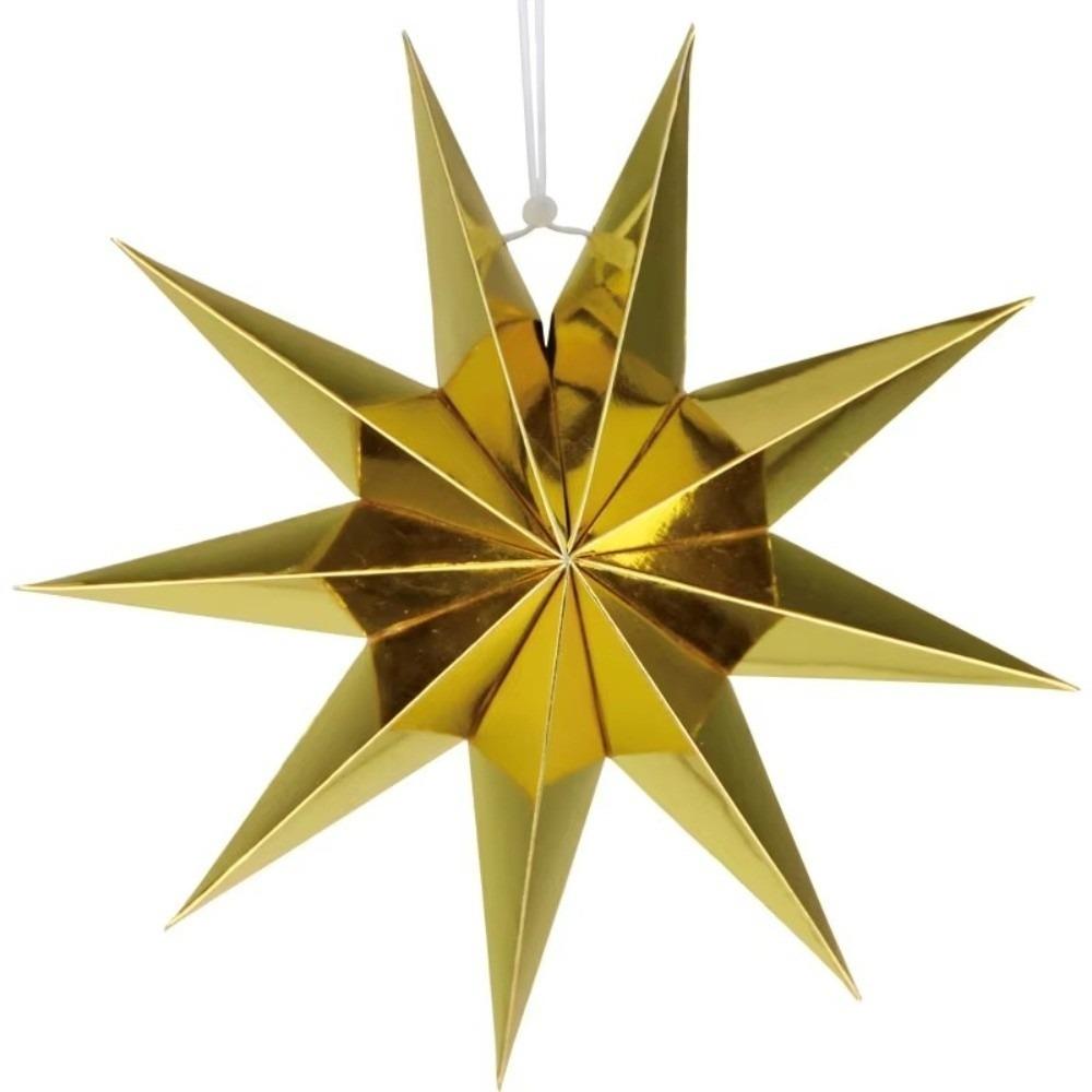 New 30cm Star Lanterns 9-Pointed DIY Crafts Christmas Decorations Folding Party Decorations Birthday Party