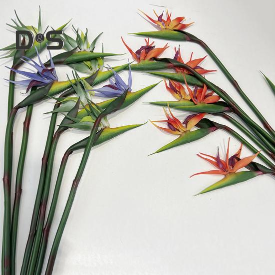 Artificial Flower Lifelike Bird of Paradise Realistic Non Fading And Low Maintenance Home Decoration
