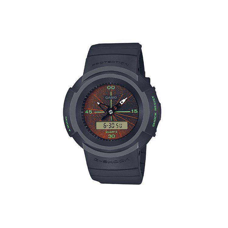 

Casio G-Shock Dual Display Series Tokyo Music Night Waterproof Shock Resistant Calendar Luminous Laser Dot EL Backlight Quartz Watch AW-500MNT-1A Regular Watch Box,Gray Strap