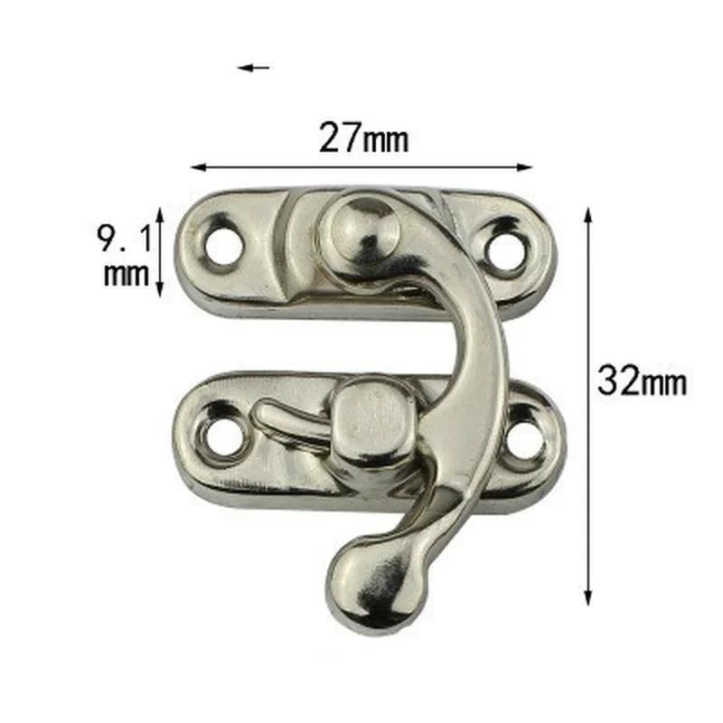 New 10PCS 32x27mm Antique Bronze Iron Padlock Hasp Hook Lock for Mini Jewelry Wooden Box with Screws Furniture Hardware