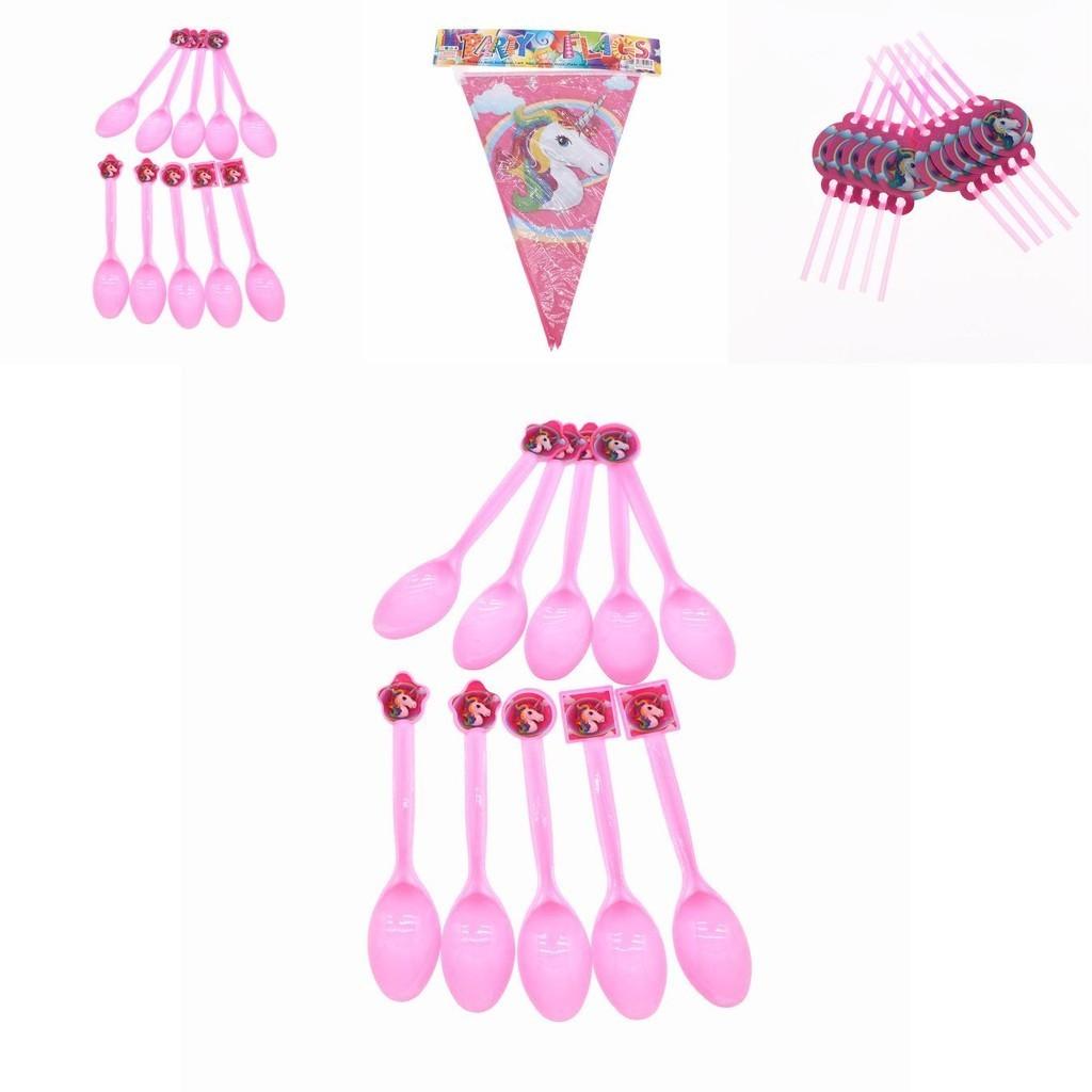 Magical Unicorn Kids Birthday Party Supplies Featuring Colorful Plates Cups And Banners