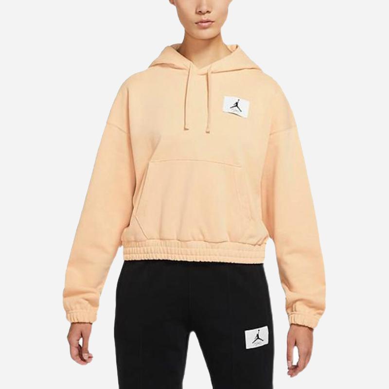 Jordan Essentials Casual Knit Hoodie Women Sweatshirt Light-Apricot-Yellow DD6999-268