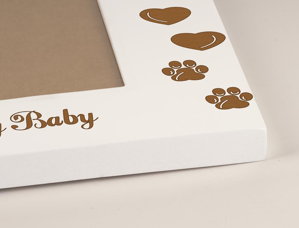 Darling Souvenir Made With Love Engraved Table Top Photo Frame Wooden I Love My Baby Quotes White Picture Frame