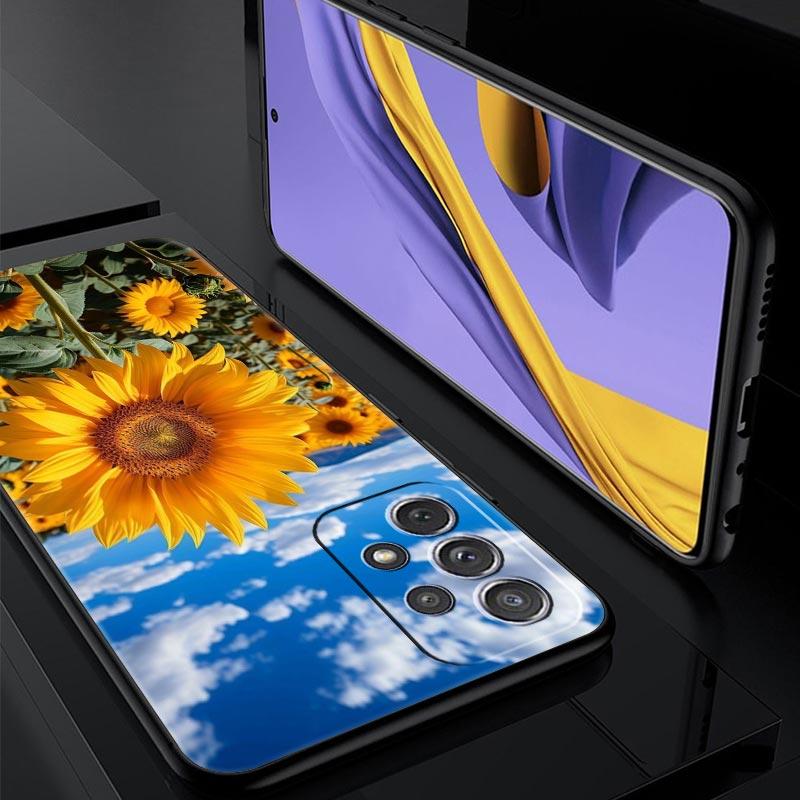 Yellow Sunflower Phone Case For Samsung Galaxy A17 A07 A55 A35 A25 A15 A05 A33 5G A31 A23 A21s A13 A41 A73 A53 A51 A71 A03 Cover