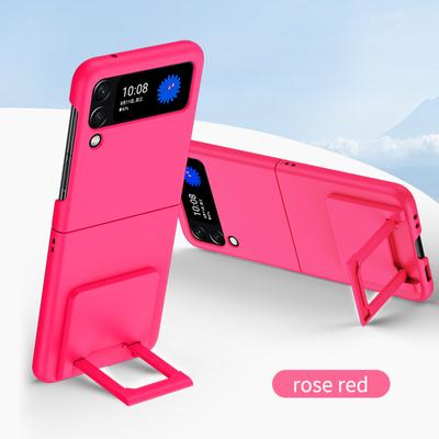 Fashion Plain Stand Holder Phone Case For Samsung Galaxy Z Flip 4 5g Flip3 Flip4 Flip 3 Anti -Drop Mobile Pone Cover Funda