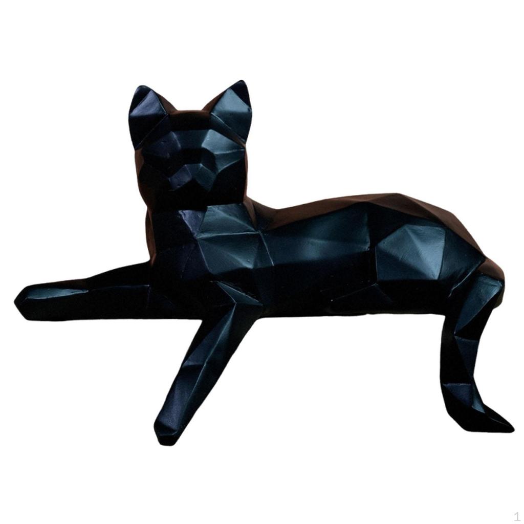 Statua di Gatto Statuetta Animale Ornamento Scultura in Resina Artigianato E Dettagliata per Camera da Letto Soggiorno