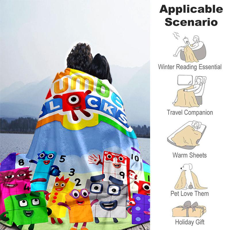 1pz Coperta Stampa Numberblocks, Coperta Leggera per Divano, Letto - Morbida e Calda, Regalo per Tutte le Stagioni come Natale, Halloween