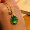 Full Green Yang Green Natural Agate Green Chalcedony Pendant Female Opening Slightly Inlaid, Real Shot Fidelity