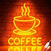 Coffee OPEN Neon Sign LED Light Coffees Bar Decor USB Powered Adjustable Brightness Coffee Station Coffee Lovers Birthday Gift