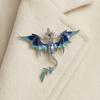 Brooch Pin Western Dragon Design Zinc Alloy Pin with Rhinestone Inlay Hand-Painted Enamel Glaze Suits Coats Sweaters Badge