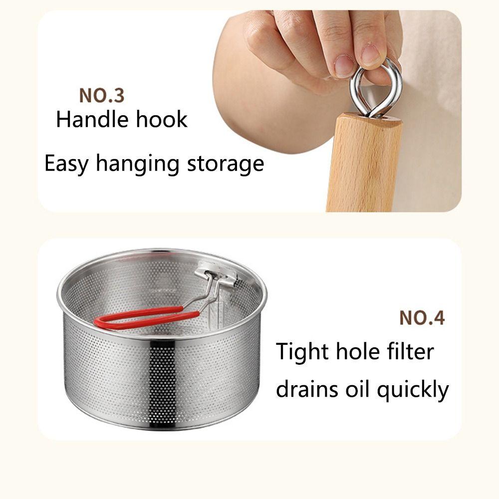 Non Stick Deep Fryer Pot with Strainer Strainer Basket Cooking Pot with Filter Mesh Milk