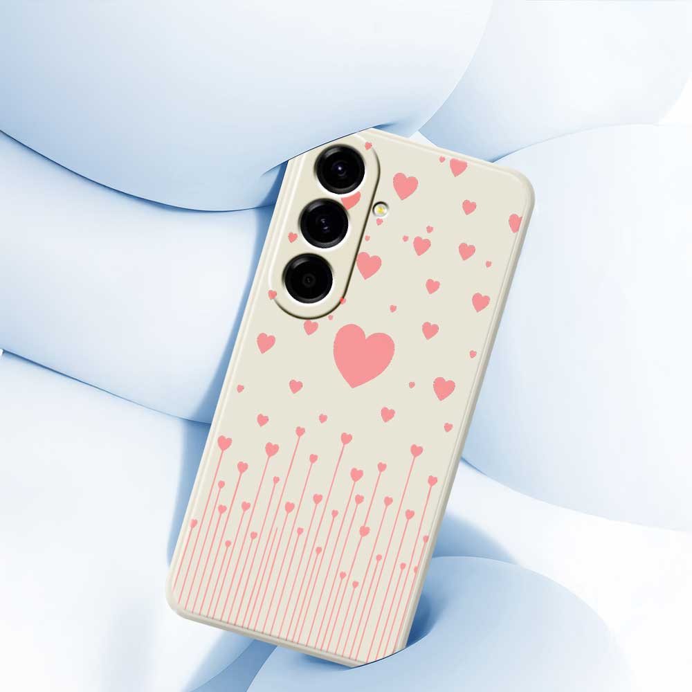 For Samsung Galaxy A56 5G Case Pink Love Pattern Printing Straight Edge TPU Phone Back Cover