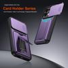 Shockproof Armor Card Slot Bracket Holder Slide Lens Protect Phone Case For OPPO A6 Pro A6 A6X 4G A6S 5G Wallet Back Cover