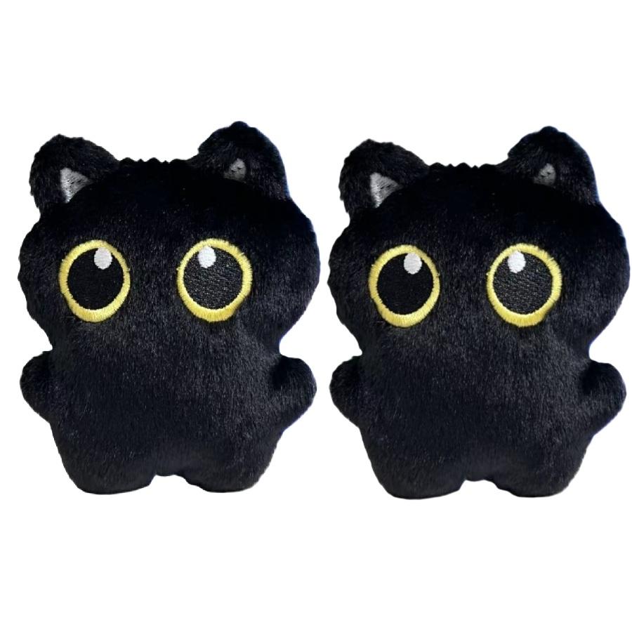 1-12pcs Black Cat Plush Toy Keychain 10cm Pendant Cute Plushie Key Chain for Bag Decoration Kawaii Doll for Brithday Gifts