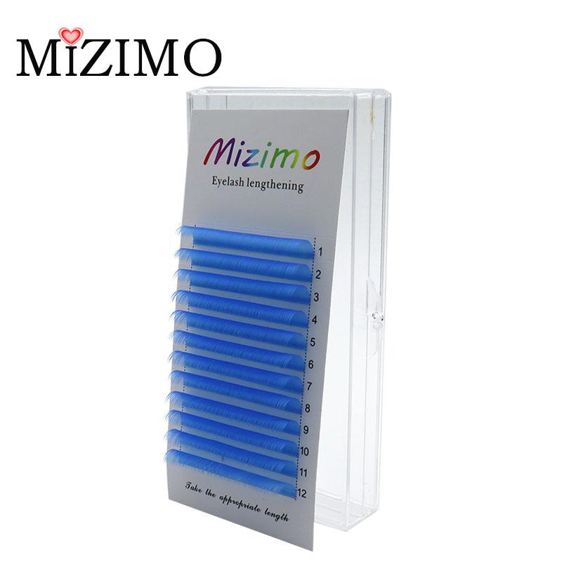 12 Rows Of Luminous Blue, Single Length, Eye Makeup Eyelashes, Dramatic Eyelashes, Natural Extension. 8-15mm,C/D,0.07mm