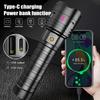 1/2PCS High Power Long Range LED Flashlight Zoomable Type-C Rechargeable Tactical Handheld Light for Outdoor Camping Fishing