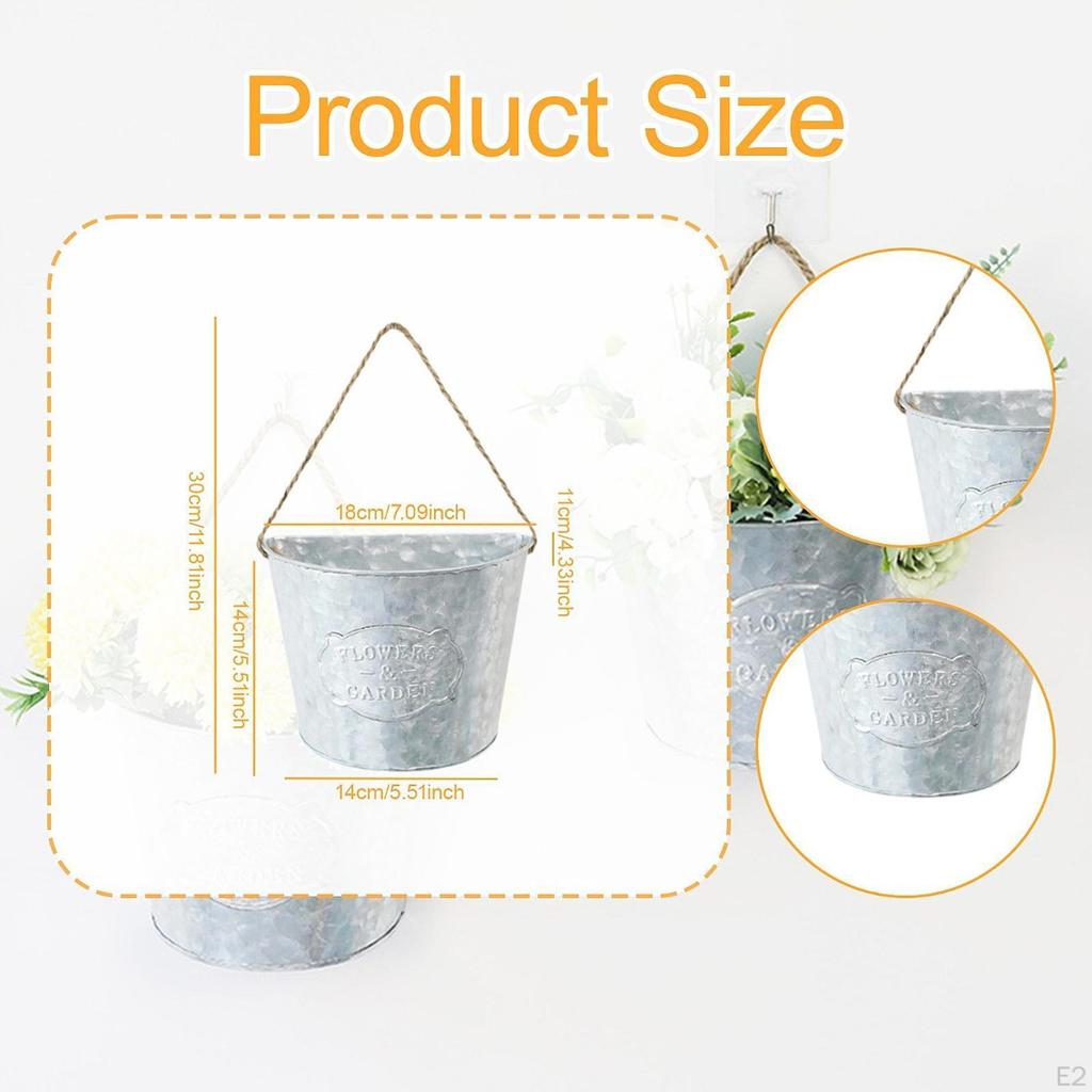 Hanging Planter Balcony Wall Flower Pot Semi Circular Shaped Vintage Design Mounted