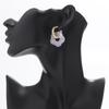 Colorful Flower Resin Acrylic Charms Earring Gold Color Circle Ear Buckle Hoop Earrings Fashion Jewelry for Women