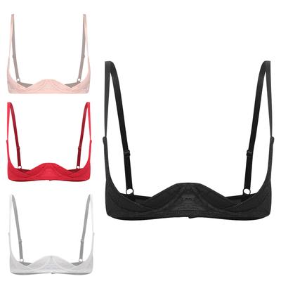 Elegant Floral Lace Underwire Bra S-XXL: 1/4 Cup Push-up Balconette Shelf Bra, Comfortable Bralette for Special Occasions
