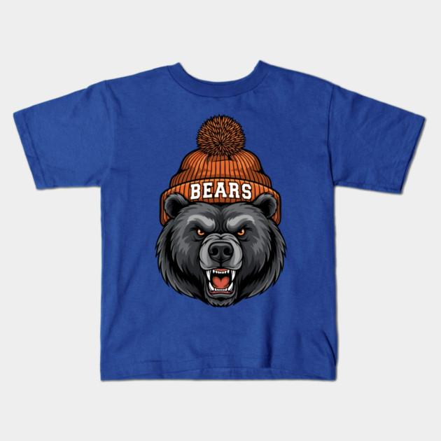 Boys Girls Soft Cotton Graphic Tees Chicago Bears mascot Breathable Daily School Wear Kids T-Shirts