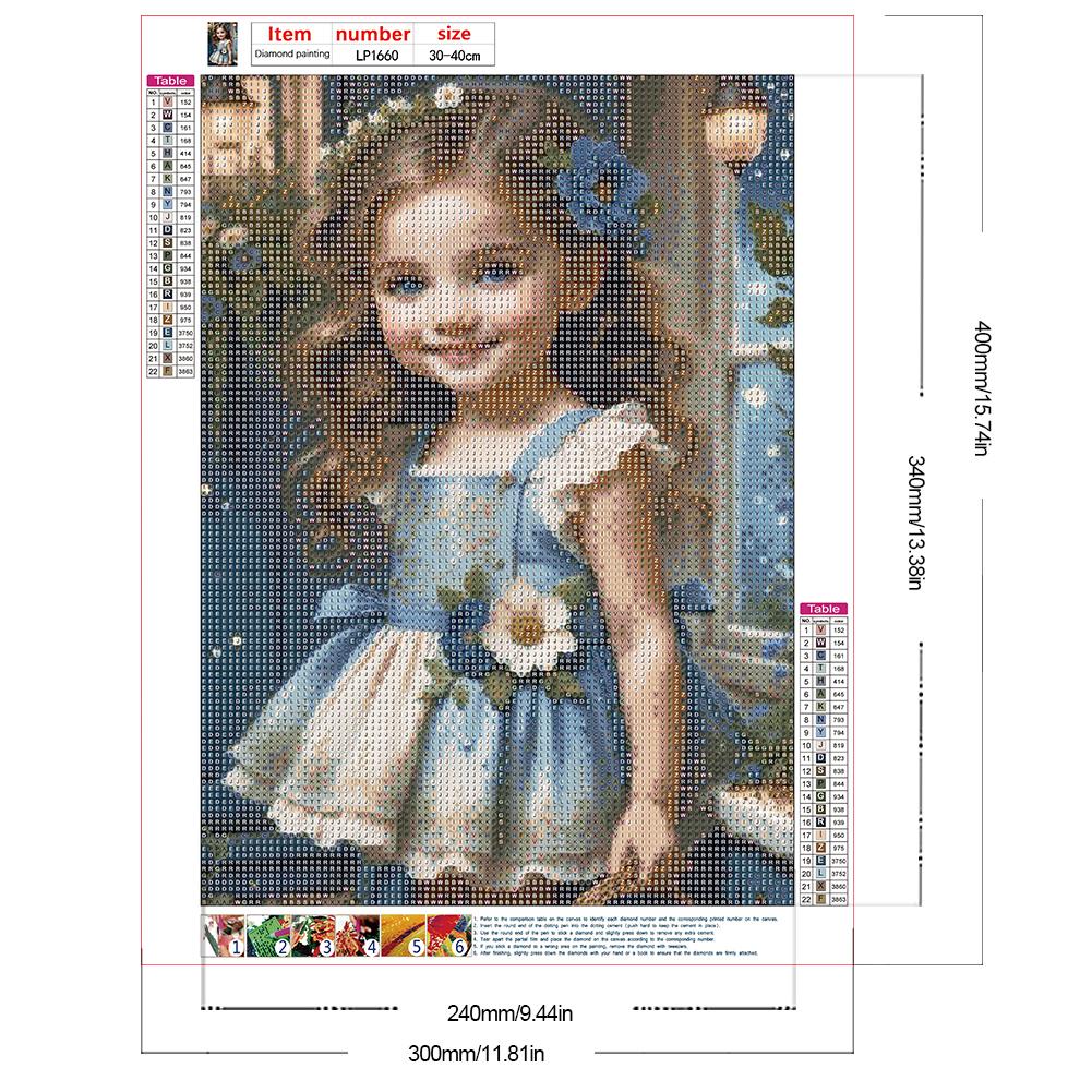 30*40CM 5D DIY Vollrunde Bohrer Strass Süßes Mädchen Kit Kunsthandwerk Mosaik Malerei Stickerei Handgefertigt Heimdekoration Geschenk