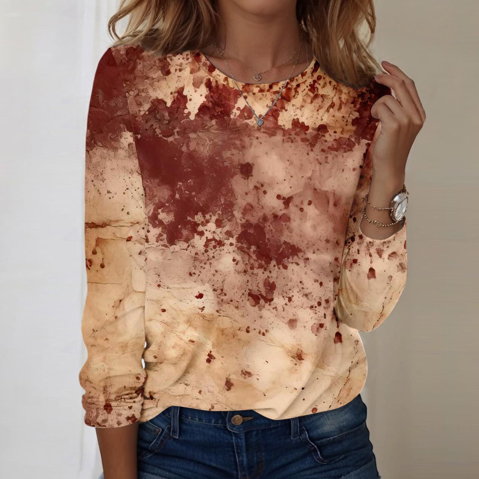 

Рубашки с длинным рукавом для женщин, милые футболки с графическим принтом, блузки, повседневные базовые топы больших размеров, пуловеры XXXXXL