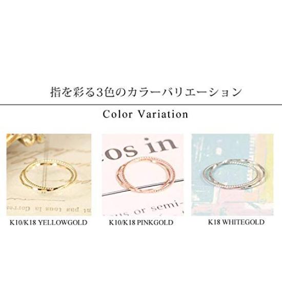 Precious Pink Gold 18K Pinky Ring for Size 18K Pink Gold Women, 15, Double-Row,