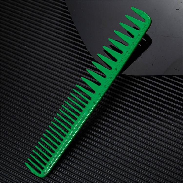 Green Hair Comb for Women Japanese Style Combs with Measurement Scale Wide Teeth