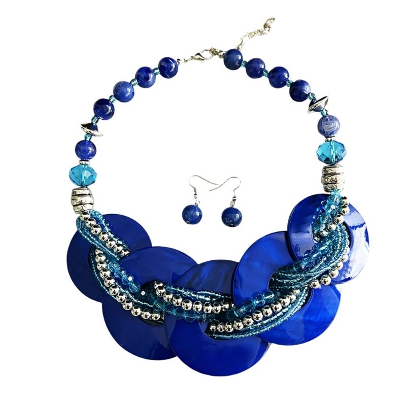 Elegant Shell Jewelry Set With Geometric Design Lightweight Sturdy For Daily Wear And Special Occasions Multiple Color Options