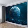 Cosmic Moon Tapestry 2D Digital Print Polyester Wall Hanging Living Room Bedroom Office Studio Decor with Hooks