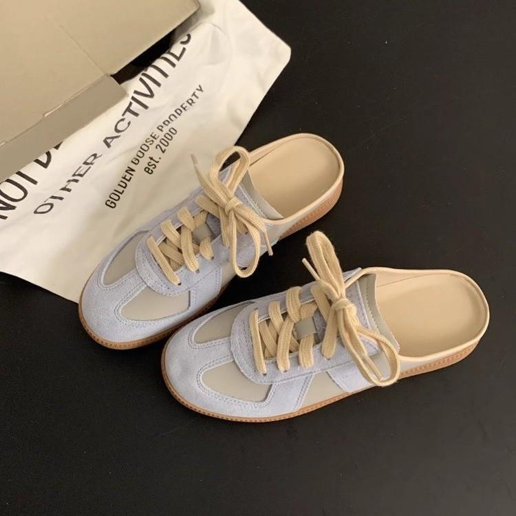 Baotou Half Slippers Women's Outer Wear 2025 Summer New Versatile Retro Moral Training Shoes Platform Without Heel One Pedal Lazy