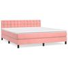 3141556 vidaXL Divan Bed with Mattress Pink 160x200 Cm Velvet