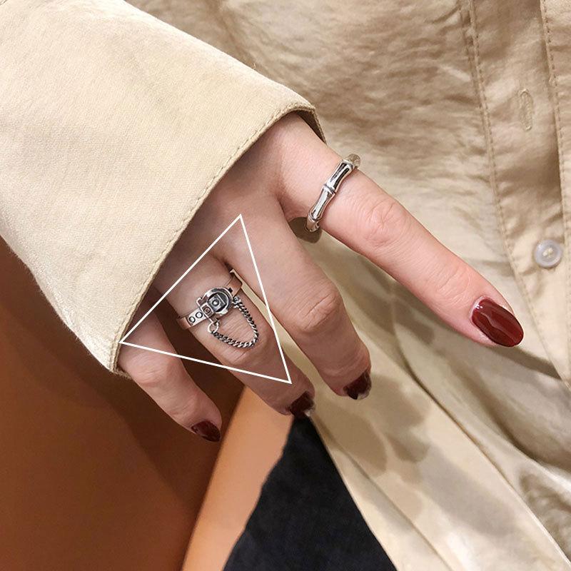 

Кольцо-мишка из стерлингового серебра 925 пробы в ретро-стиле для женщин, универсальный и модный аксессуар J860