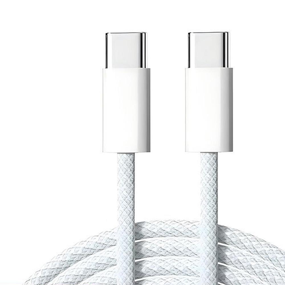 

Fast charge USB Type C To C Cable For iPhone 15 16 17 Pro Max iPad Apple Watch Samsung Data Charger 60W Original USBC 1m 2m Long 1m білий