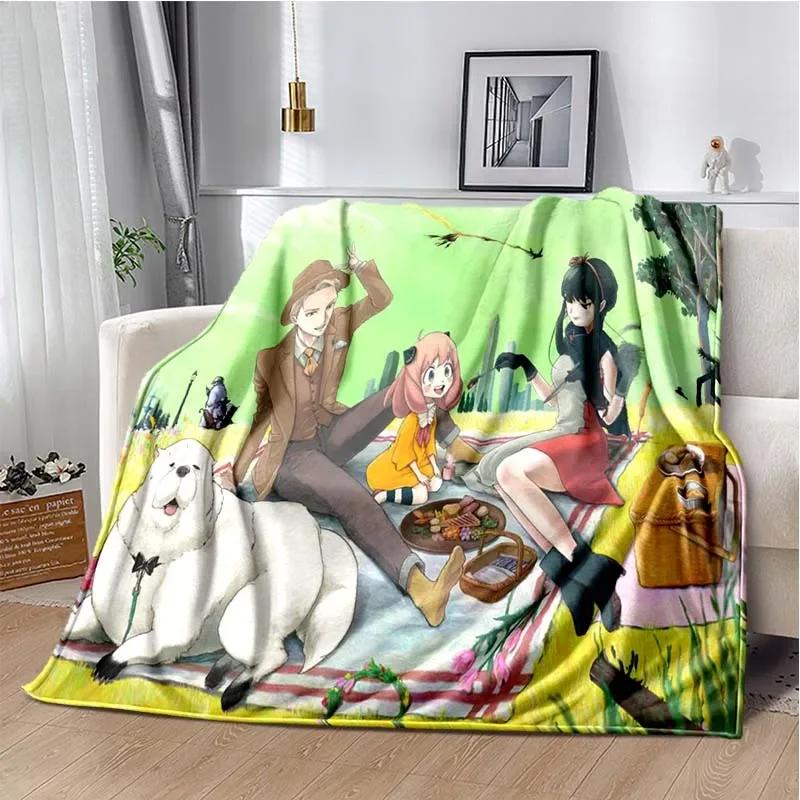 Spy x family Cartoon anime Kawai Throws Blanket Kid Super Home Soft Flannel Blanket for Travel Bedding Blanket for Birthday Gift