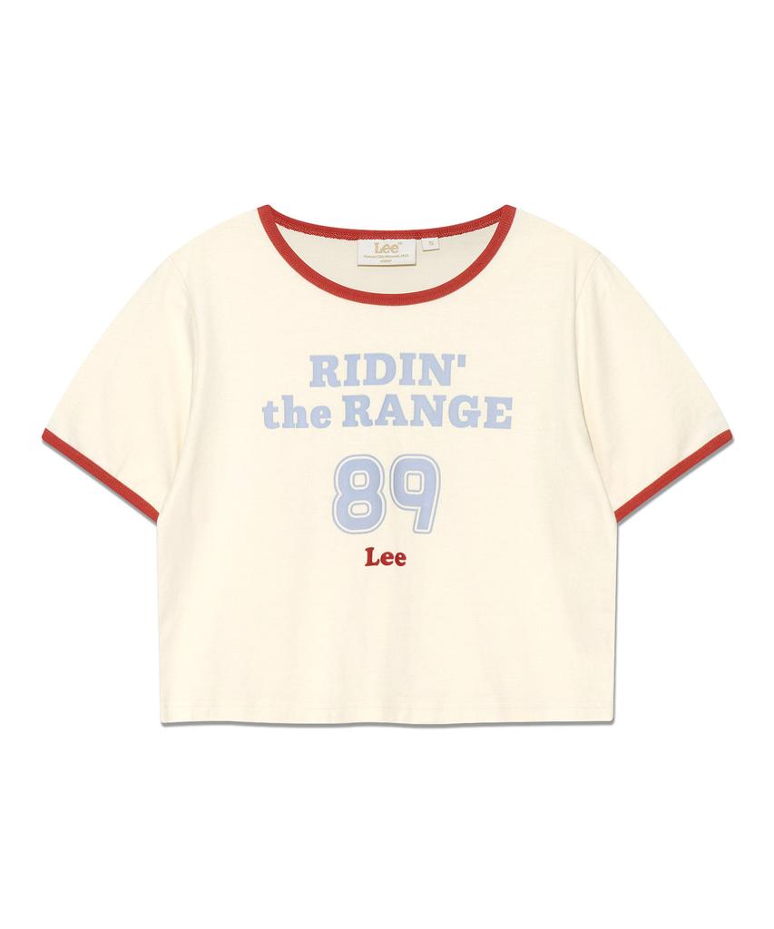 LEE Women Graphic Ringer Crop T-Shirt Cream