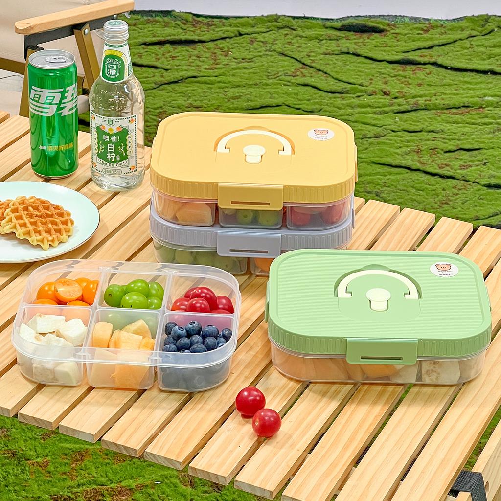 Large Capacity Plastic Bento Box With Compartment Microwave Heatable Divided Lunch Box For Kids Students Leak-proof Food Box