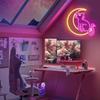 Japanese Anime Cat Neon Signs Dimmable Cartoon Luna Neon Lights Moon Cat Neon Light Sign Cute Led Signs for Bedroom Wall Girls Room Dorm Birthday