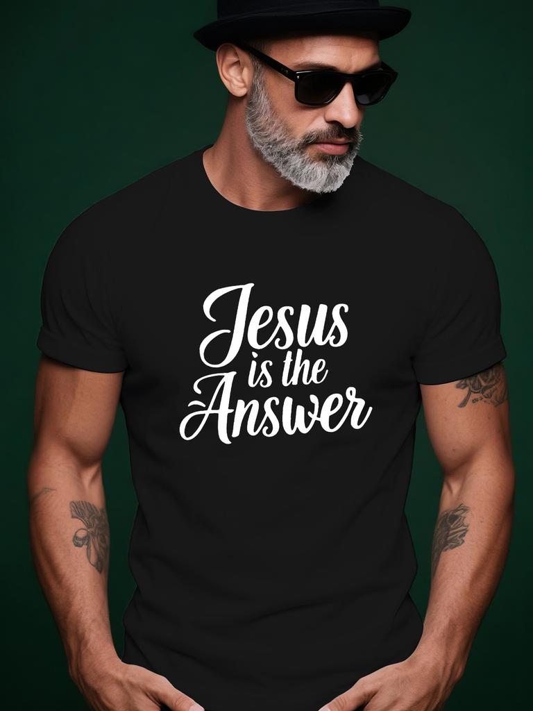 "Jesus is the Answer" Trendy Streetwear Summer Casual Rou...